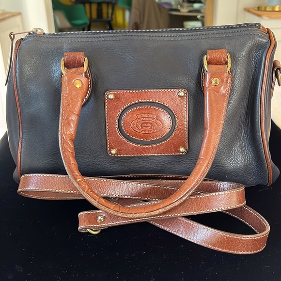 Etienne Aligner Vintage black and brown leather satchel awesome condition - Picture 11 of 15